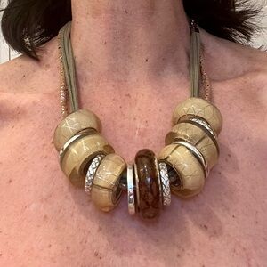 Elegant Beige and Brown Choker